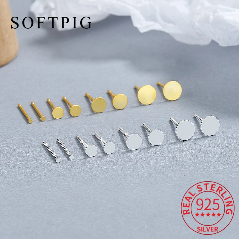 SOFTPIG 5 Pairs/lot Real 925 Sterling Silver Geometric Round Stud Earrings For Women Puncture Ear Hole Fine Jewelry Accessories
SOFTPIG 5 Pairs/lot Real 925 Sterling Silver Geometric Round Stud Earrings For Women Puncture Ear Hole Fine Jewelry Accessories