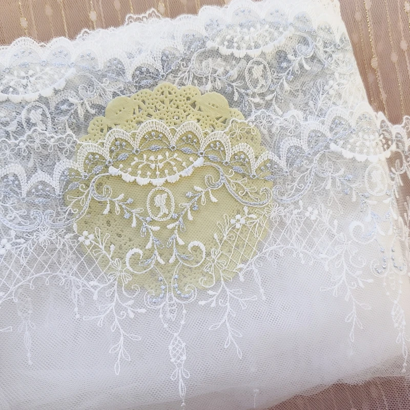 30Yards Embroidered White Blue Mesh Lace Trim Clothes Accessory Lingerie Bra Wedding Dress Sewing Garment Fabric
30Yards Embroidered White Blue Mesh Lace Trim Clothes Accessory Lingerie Bra Wedding Dress Sewing Garment Fabric