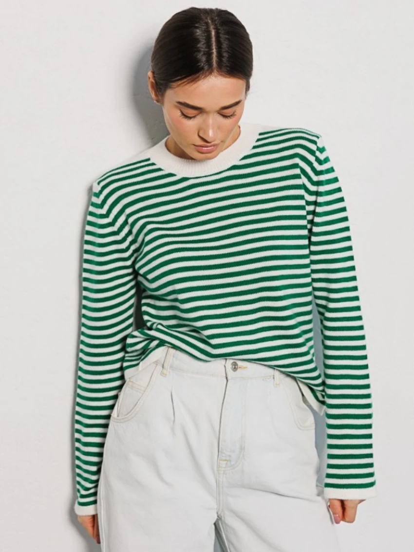 CamKemsey Повседневные базовые вязаные свитера с круглым вырезом, женские пуловеры, Модные осенние Полосатые свитера с длинным рукавом 
CamKemsey Повседневные базовые вязаные свитера с круглым вырезом, женские пуловеры, Модные осенние Полосатые свитера с длинным рукавом