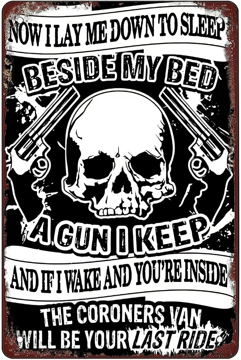 New Vintage Fun Metal Sign Sheet Sign Tin Sign Now I'm Laying Down Sleeping By My Bed A Gun I Keep, Wall Decor
New Vintage Fun Metal Sign Sheet Sign Tin Sign Now I'm Laying Down Sleeping By My Bed A Gun I Keep, Wall Decor