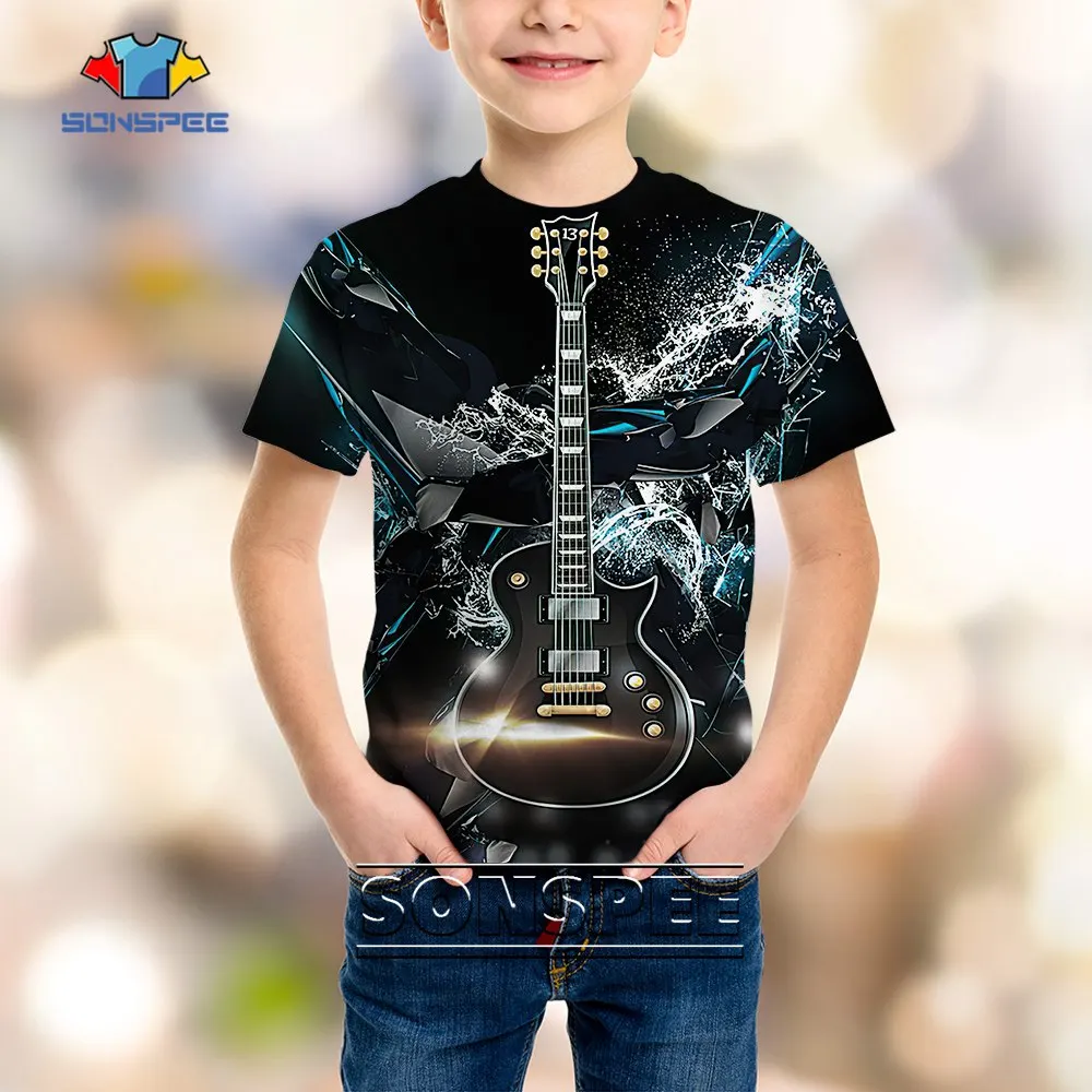 SONSPEE Guitar Rock New 3D Print Child T-shirt O-neck Punk Retro Harajuku Style Street Kids Child Tops Violin Hip Hop Shirts
SONSPEE Guitar Rock New 3D Print Child T-shirt O-neck Punk Retro Harajuku Style Street Kids Child Tops Violin Hip Hop Shirts