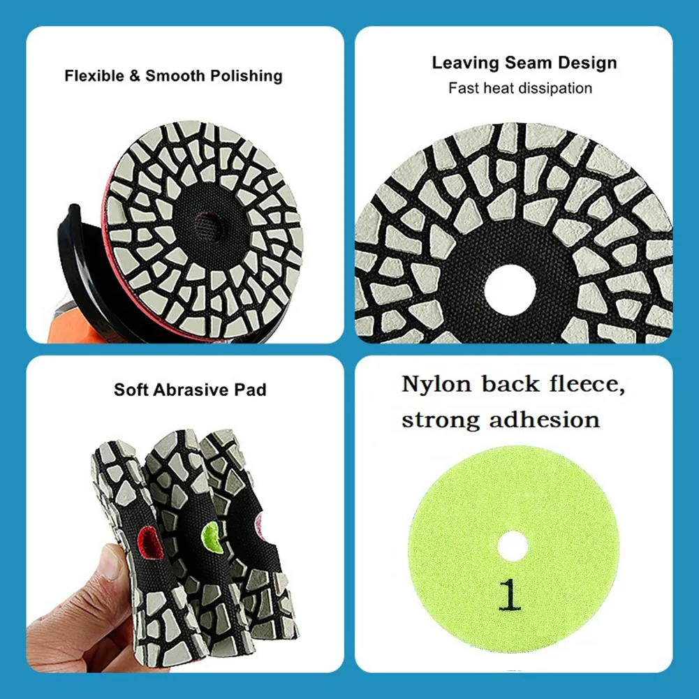 1pc 3 Inch 80mm Diamond Polishing Pads 4 Steps Dry Polishing Discs For Granite Polishing Tool Power Tools Accessories
1pc 3 Inch 80mm Diamond Polishing Pads 4 Steps Dry Polishing Discs For Granite Polishing Tool Power Tools Accessories