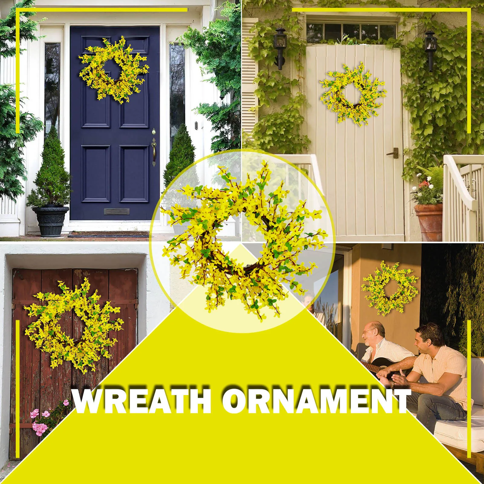 

Искусственные зимние растения для двери, зеленая гирлянда, украшение, тыква, домашний праздник, искусственные осенние подвесные корзины