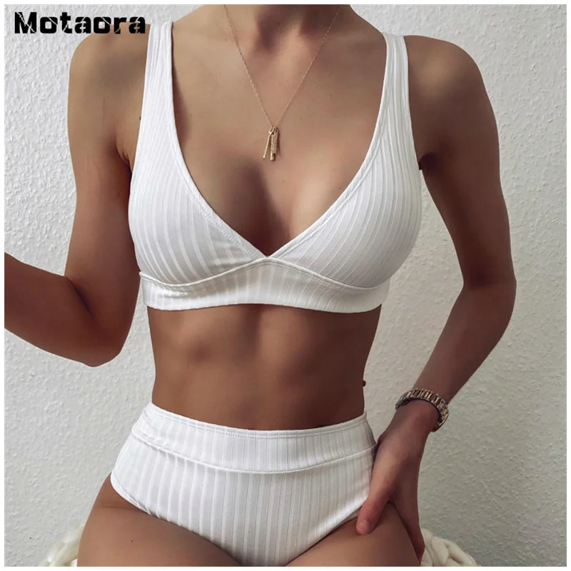 2022 New Solid Color Deep V Neck Swimwear High Waist Female Swimsuit Push Up Two Piece Bikini Sexy Ribbed Bathing Suit Beachwear
2022 New Solid Color Deep V Neck Swimwear High Waist Female Swimsuit Push Up Two Piece Bikini Sexy Ribbed Bathing Suit Beachwear