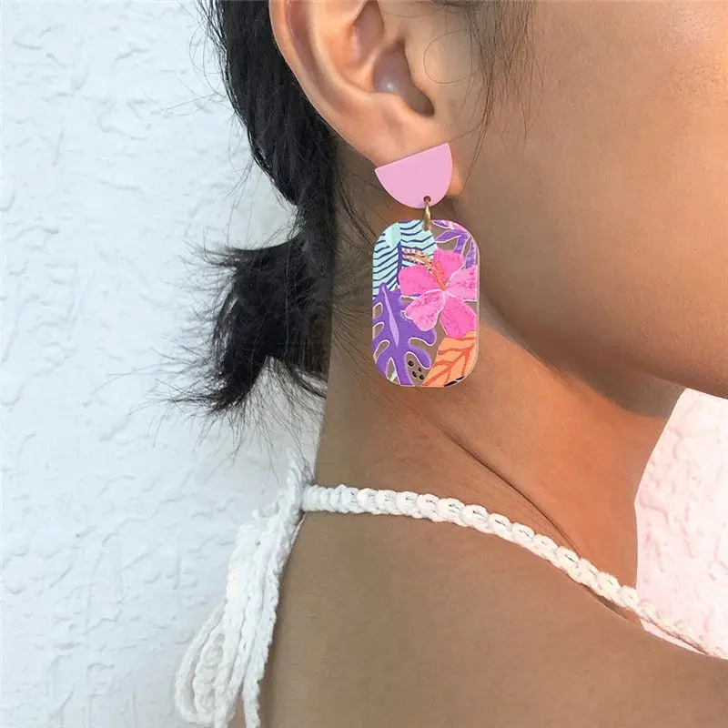 Acrylic Simple Candy Color Earrings Contrast Color Square Earrings pendientes piercing New Retro Flower Temperament
Acrylic Simple Candy Color Earrings Contrast Color Square Earrings pendientes piercing New Retro Flower Temperament