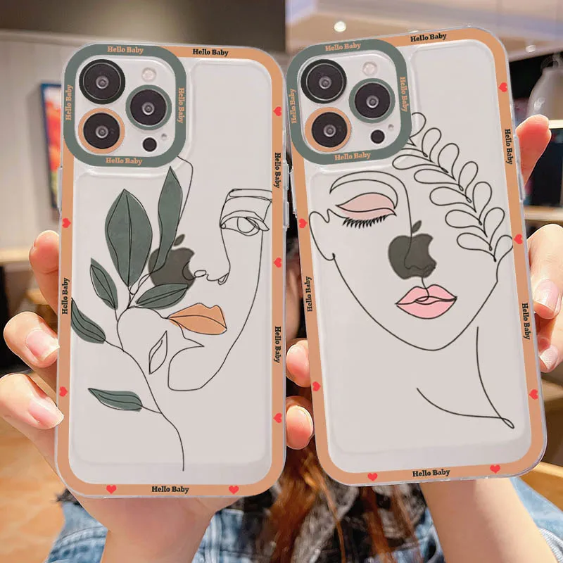 Abstract Women Face Line Phone Case For iPhone 11 12 13 14 Mini Pro Max XR X XS TPU Clear Case For 8 7 6 Plus SE 2020
Abstract Women Face Line Phone Case For iPhone 11 12 13 14 Mini Pro Max XR X XS TPU Clear Case For 8 7 6 Plus SE 2020