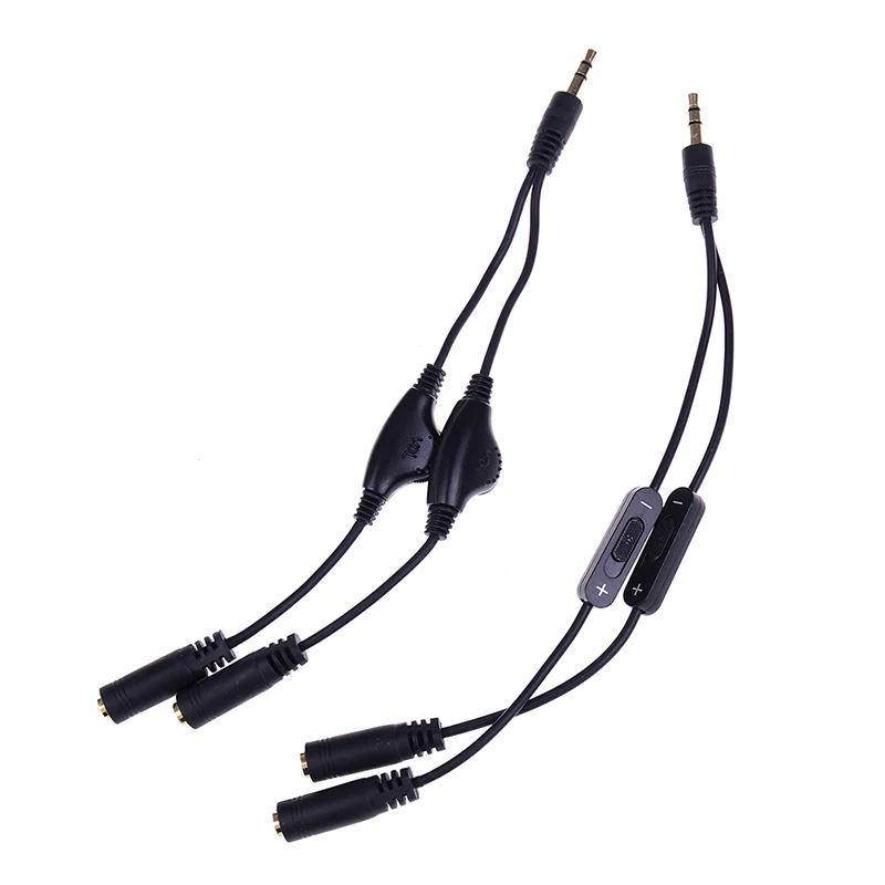 Headphone Splitter 3.5mm Jack Stereo Audio Adapter Male To 2 Female Volume + - Control Earphone Extension Cords Phone Cables
Headphone Splitter 3.5mm Jack Stereo Audio Adapter Male To 2 Female Volume + - Control Earphone Extension Cords Phone Cables