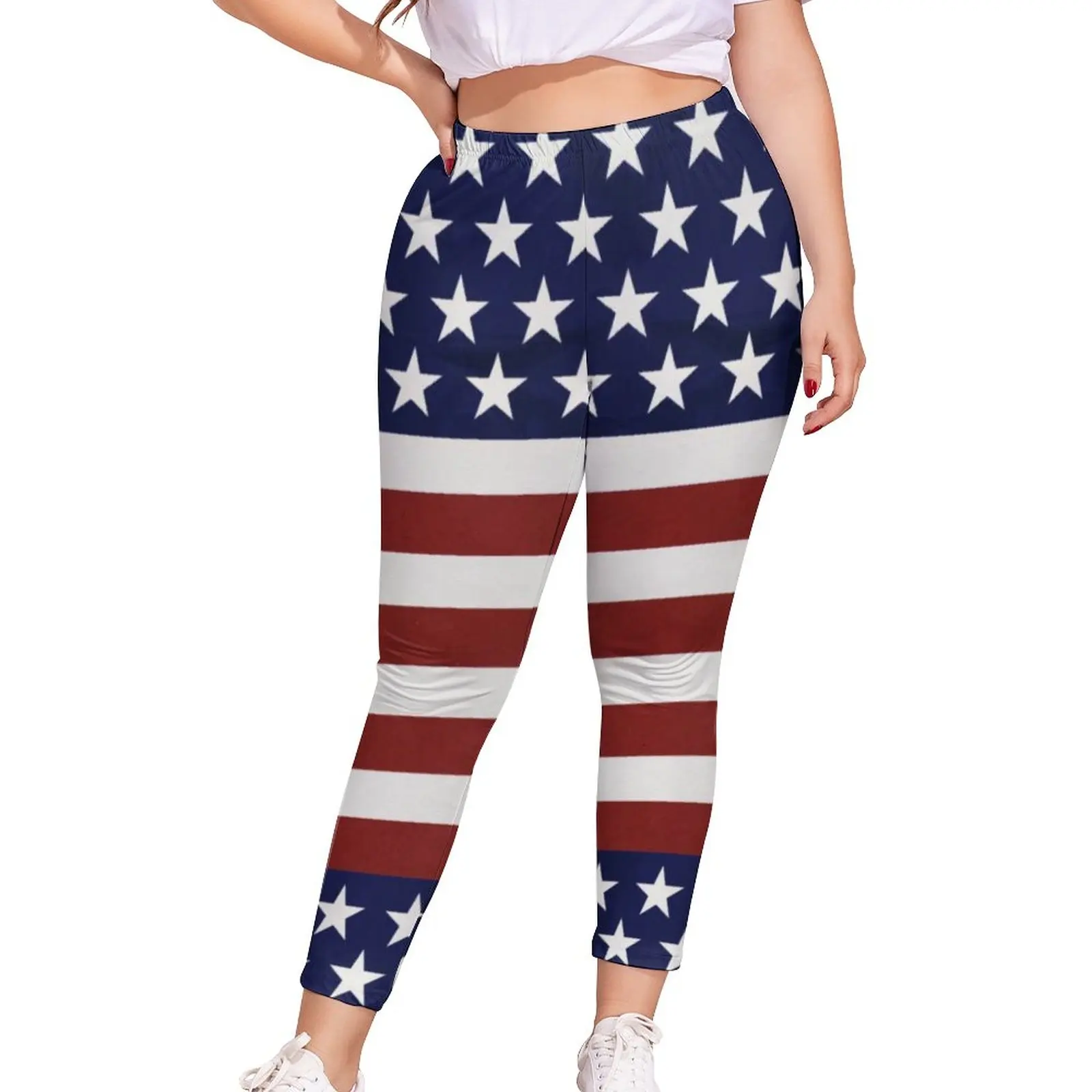 

American Flag USA Leggings Patriotic July 4th America Pride Shaper Print Legging Elegant Workout Teen Pants