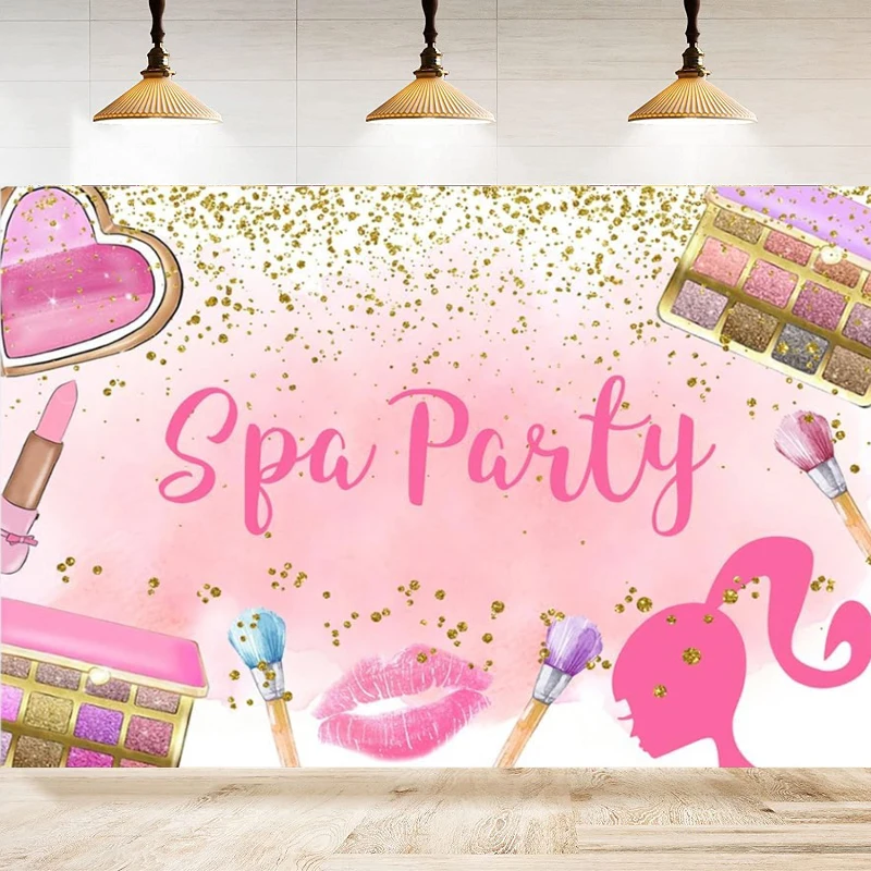 

Фотография фон для макияжа спа Фотофон для украшения для девушки принцессы Женщины Розовый Красота Макияж День рождения баннер