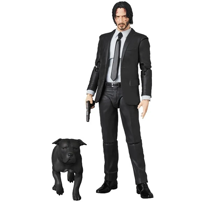 

16cm MAFEX 085 John Wick Chapter 2 Action Figure With Dog Figures Ornaments PVC Collection Movable Model Toys for Child's Gifts