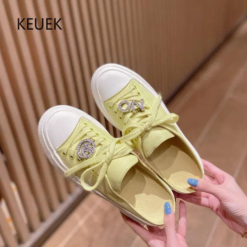 New Design Women Shoes Genuine Leather Half Slippers Rhinestone Thick Sole Casual Sport Flats Ladies Platform Sneakers 5C
New Design Women Shoes Genuine Leather Half Slippers Rhinestone Thick Sole Casual Sport Flats Ladies Platform Sneakers 5C