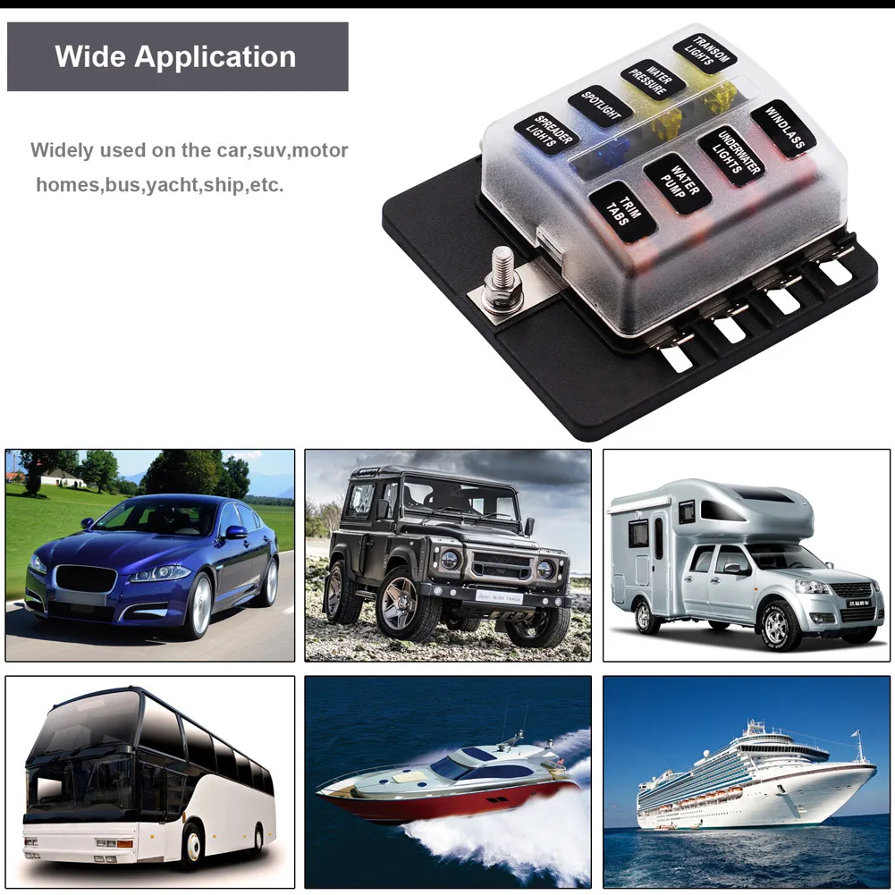 8 Ways Blade Fuse Block 32V Car Fuse Holder Box For ATC/ATO Marine Auto Fuse Connector Switch With LED Indicator Light
8 Ways Blade Fuse Block 32V Car Fuse Holder Box For ATC/ATO Marine Auto Fuse Connector Switch With LED Indicator Light