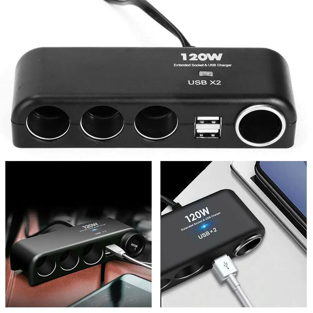 Universal 12V 24V 4 Way Cigarette Lighter Multi-Socket Car Charger Car Adapter Dual USB Black One Tow Four Cigarette Lighter
Universal 12V 24V 4 Way Cigarette Lighter Multi-Socket Car Charger Car Adapter Dual USB Black One Tow Four Cigarette Lighter