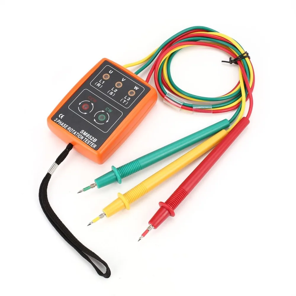 SM852B 3 Phase Rotation Tester Digital Phase LED Indicator Detector Sequencefor Rotation Tester 60V ~ 600V AC Three-phase
SM852B 3 Phase Rotation Tester Digital Phase LED Indicator Detector Sequencefor Rotation Tester 60V ~ 600V AC Three-phase