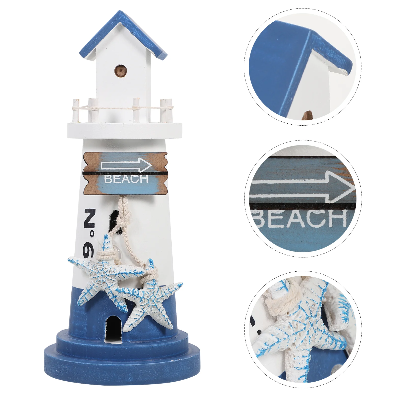

Lighthouse Ornaments Sea Wood Decor Seaside Desktop Topper Theme Wooden Craft Lawn Mediterranean