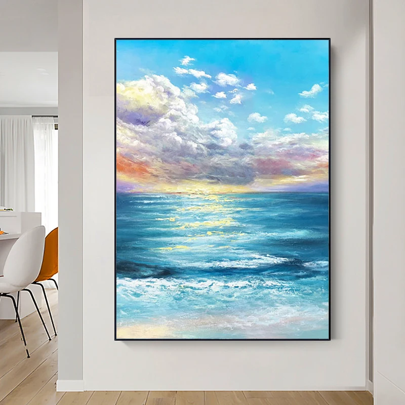 Hand-painted Abstract Oil Painting Canvas For Living Room Abstract Blue Gorgeous Sea Large Decorative Painting Frameless
Hand-painted Abstract Oil Painting Canvas For Living Room Abstract Blue Gorgeous Sea Large Decorative Painting Frameless