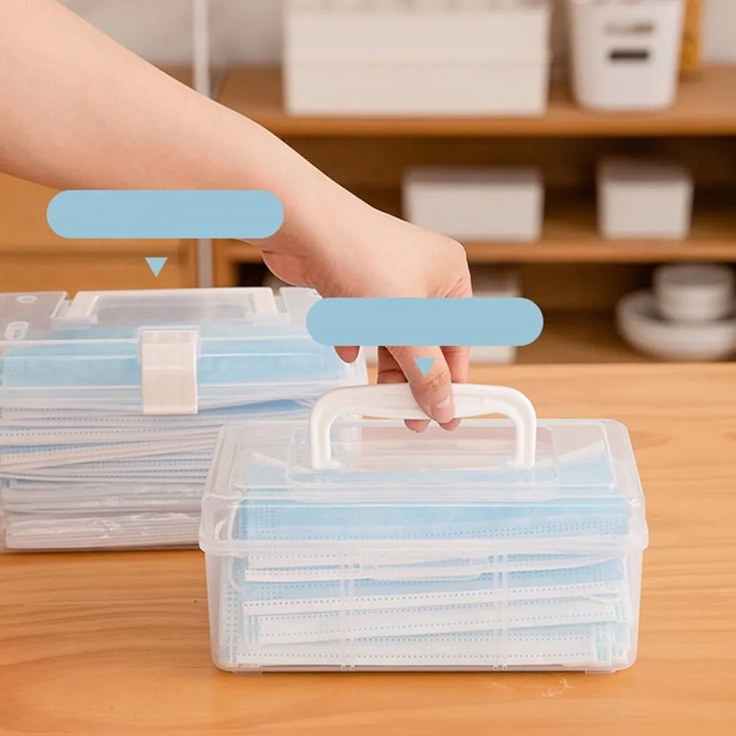 S/L Mask Storage Box With Handle Household Dust-Proof Sealed Large-Capacity Box Waterproof Dustproof Home Storage
S/L Mask Storage Box With Handle Household Dust-Proof Sealed Large-Capacity Box Waterproof Dustproof Home Storage