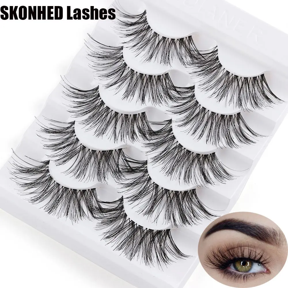 SKONHED 5 Pairs Woman's Fashion Wispy Fluffy Handmade Reusable 3D Effect Thick Cross False Eyelashes Eye Lash Extension
SKONHED 5 Pairs Woman's Fashion Wispy Fluffy Handmade Reusable 3D Effect Thick Cross False Eyelashes Eye Lash Extension