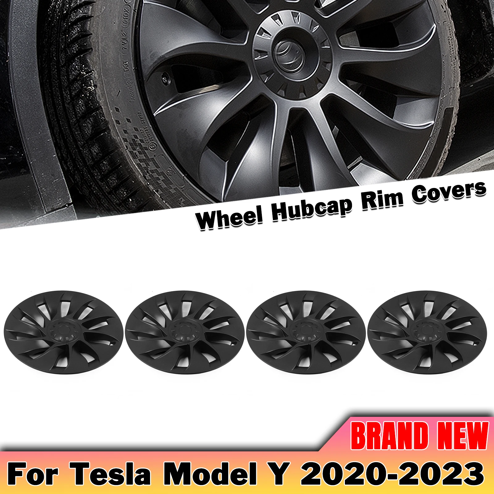 

Матовая черная 20-дюймовая Автомобильная стандартная крышка обода Крышка Ступицы автомобильная часть Вихревой Стиль для модели Tesla Y 2020 2021 2022 2023