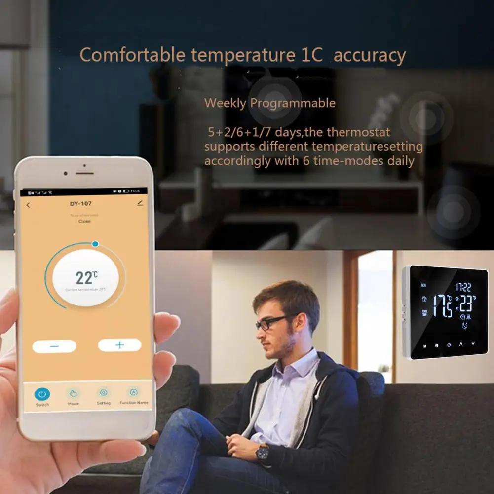 Temperature Adjustment 2 Colors Manual Automatic Mode Thermostat for Living Room
Temperature Adjustment 2 Colors Manual Automatic Mode Thermostat for Living Room