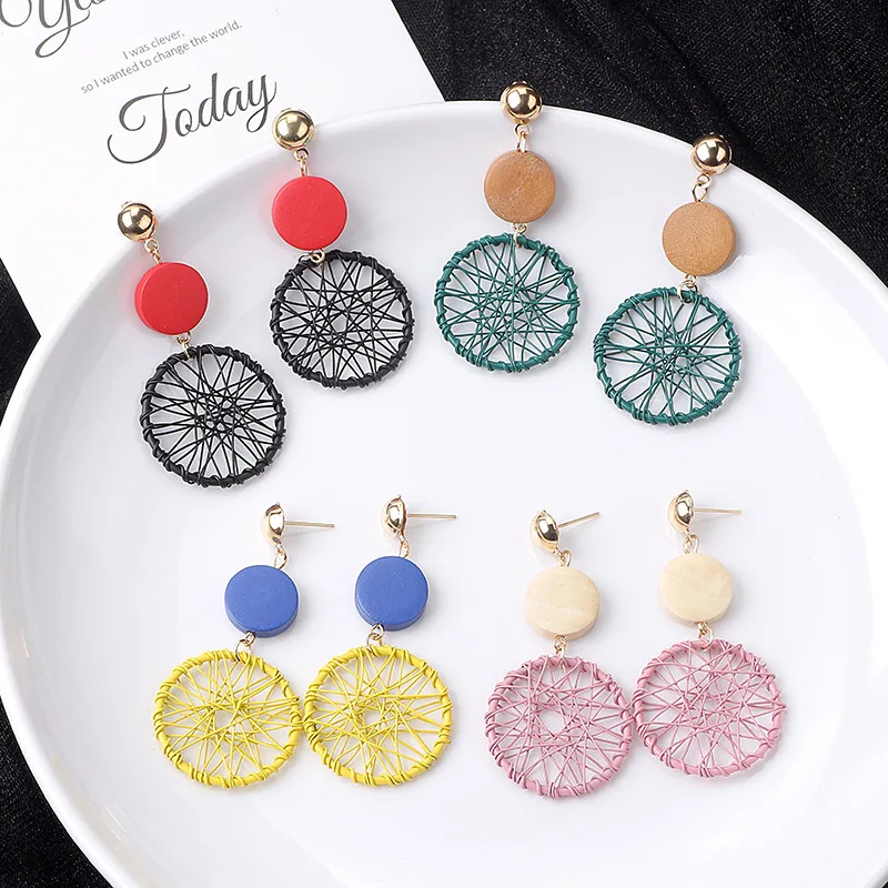 Bohemian Retro Vacation Grass and Rattan Woven Handmade Circle Big Earrings for Women Vintage Temperament Beach Drop Jewelry
Bohemian Retro Vacation Grass and Rattan Woven Handmade Circle Big Earrings for Women Vintage Temperament Beach Drop Jewelry