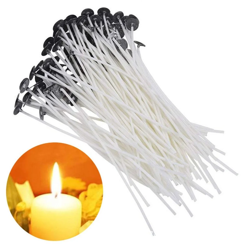 

100Pcs/lot Candle Wicks Low-Smoke 8/10/12/16/20Cm Cotton Wax Core for DIY Kerosene Lamp Wax Line Accessories Candles Making