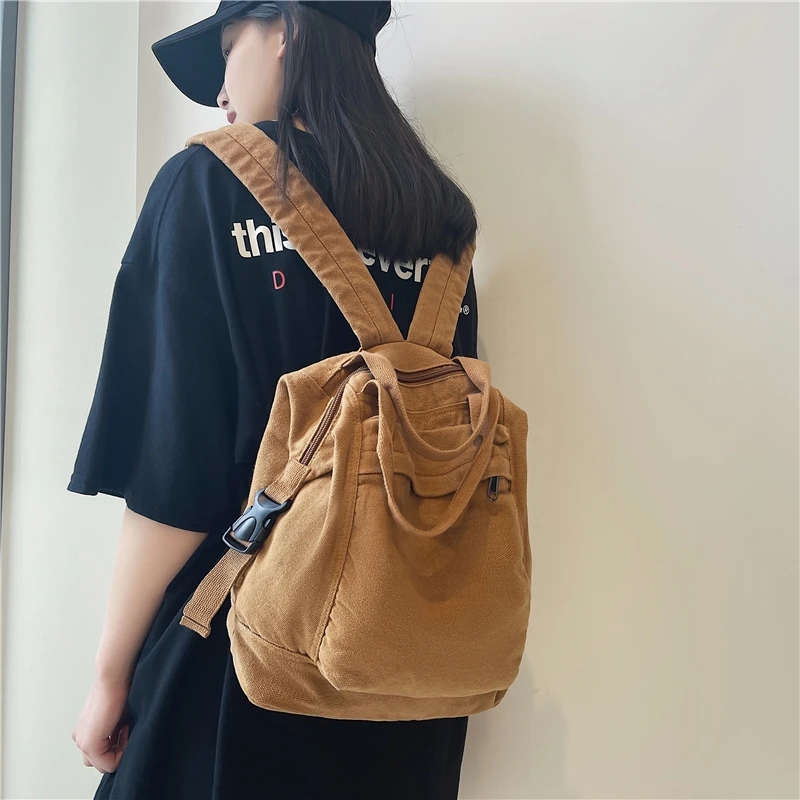Casual Quality Solid Color High Quality Canvas School Bag Female Handbags For Women Backpack Designer
Casual Quality Solid Color High Quality Canvas School Bag Female Handbags For Women Backpack Designer