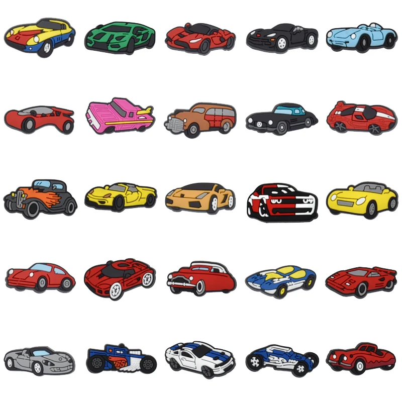 

1Pcs Racing Car for Croc Charm DIY Shoes Ornaments Badge Unisex Clogs Buckle Boy Pins Decoration Jeans Party Favors Dropshipping