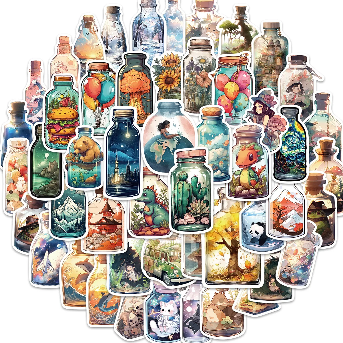 50Pcs Cartoon Scenery in a Bottle Stickers Waterproof Decoration Guitar Doodle Skateboard Refrigerator Notebook Stationery
50Pcs Cartoon Scenery in a Bottle Stickers Waterproof Decoration Guitar Doodle Skateboard Refrigerator Notebook Stationery