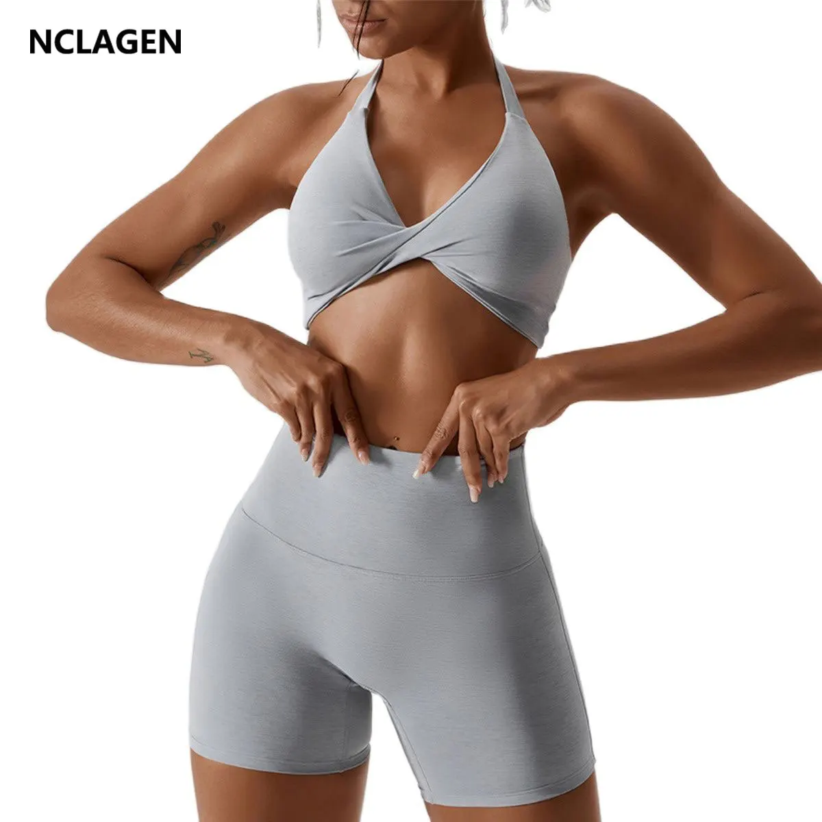 NCLAGEN Women Sportwear 2 Piece Set Naked Feel Fitness Suit Sport Bra And Short Pants Quick-drying Running Gym Clothes Workout
NCLAGEN Women Sportwear 2 Piece Set Naked Feel Fitness Suit Sport Bra And Short Pants Quick-drying Running Gym Clothes Workout