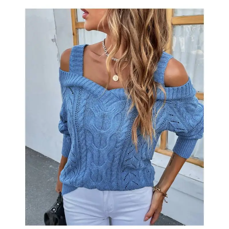 2023 Autumn Winter Ladies Knitted Sweater Loose Off Shoulder Sweater Pullover Women Long Sleeve Jumper Female Sweaters
2023 Autumn Winter Ladies Knitted Sweater Loose Off Shoulder Sweater Pullover Women Long Sleeve Jumper Female Sweaters