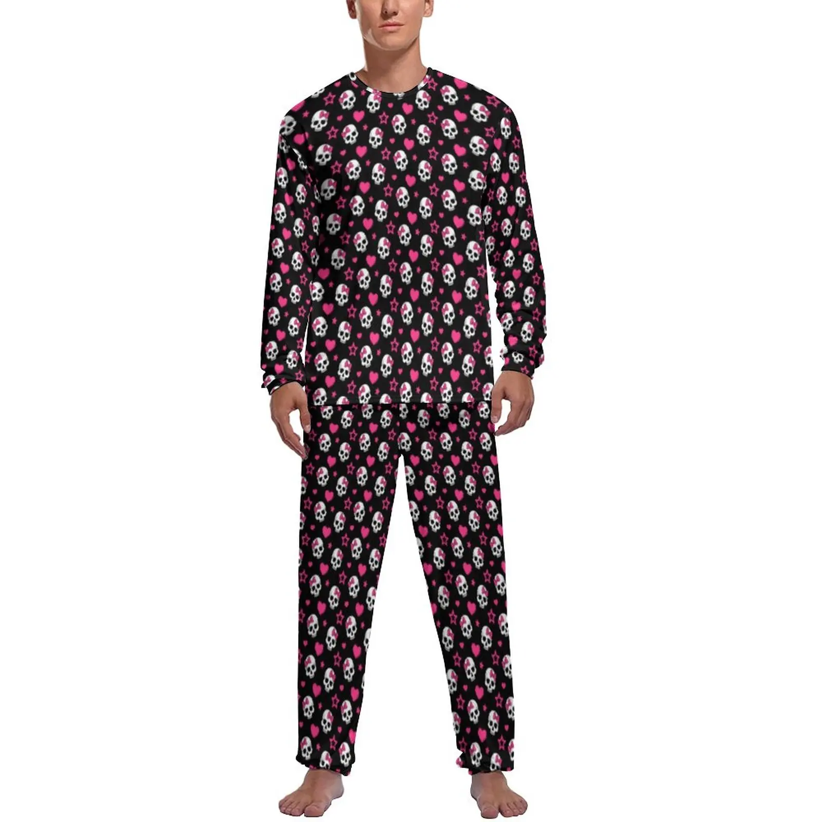 Sugar Skull Print Pajamas Autumn Stars And Hearts Leisure Home Suit Male 2 Pieces Graphic Long-Sleeve Retro Pajamas Set
Sugar Skull Print Pajamas Autumn Stars And Hearts Leisure Home Suit Male 2 Pieces Graphic Long-Sleeve Retro Pajamas Set