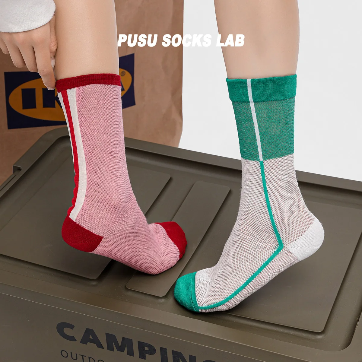 Summer Cool and Breathable Thin Glass Fiber Colored Mid tube Socks Simple Contrast Color Card Silk Small Vertical Striped Women'
Summer Cool and Breathable Thin Glass Fiber Colored Mid tube Socks Simple Contrast Color Card Silk Small Vertical Striped Women'
