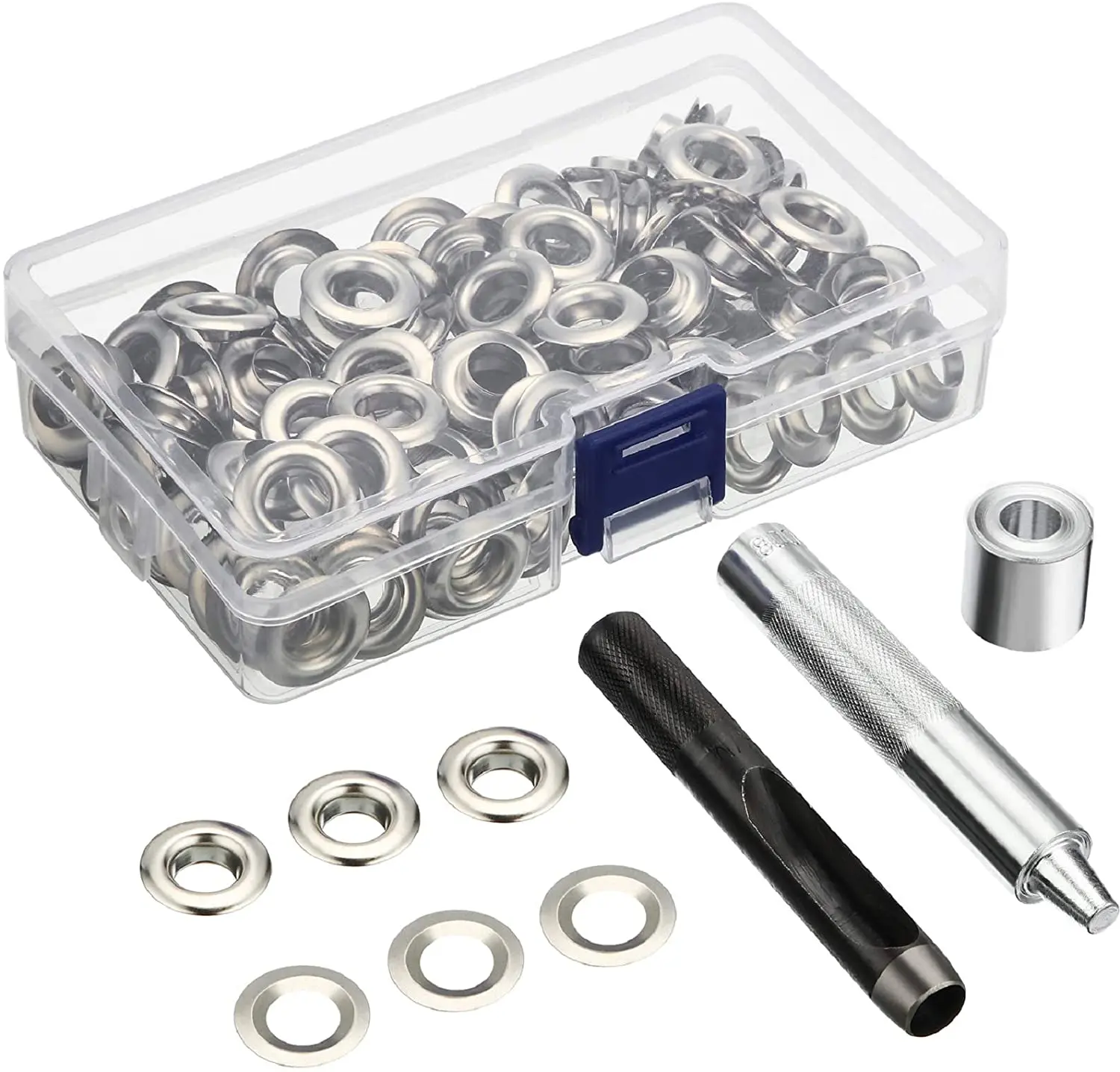 Grommet Tool Kit 100 Sets Grommets Eyelets 6mm/10mm/12mm/14mm Inside Diameter Silver for Clothes Shoes Bag Leather Crafts DIY
Grommet Tool Kit 100 Sets Grommets Eyelets 6mm/10mm/12mm/14mm Inside Diameter Silver for Clothes Shoes Bag Leather Crafts DIY