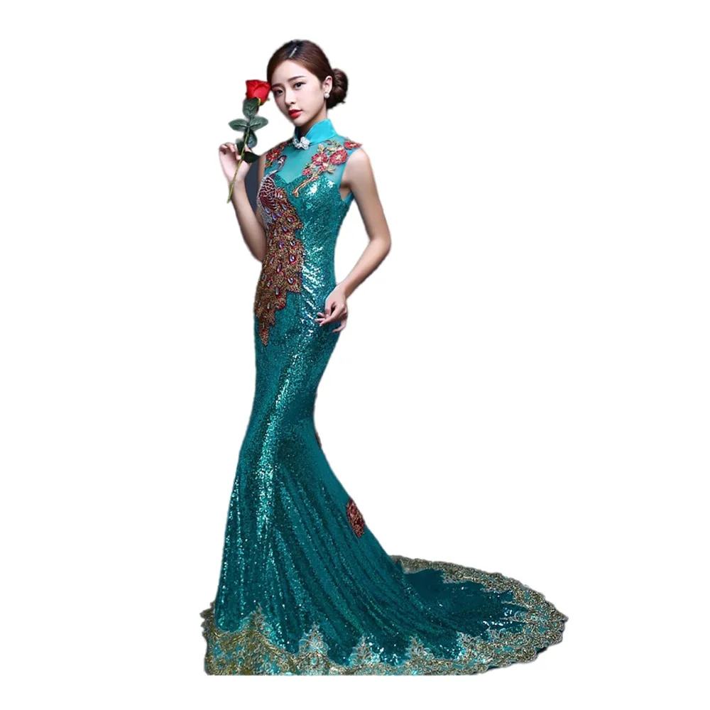 Embroidery Cheongsam Long Chinese Oriental Evening Dress Elegant Princess Dresses Red Qipao Wedding Summer Women Sexy Flowers
Embroidery Cheongsam Long Chinese Oriental Evening Dress Elegant Princess Dresses Red Qipao Wedding Summer Women Sexy Flowers