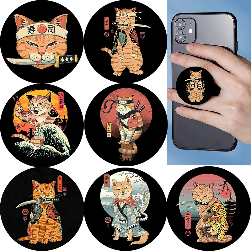 Japanese Samurai Cat Popping Phone Socket Folding Phone Holder Stand Cute Phones Grip Mobile Phone Accessories For Apple iPhone
Japanese Samurai Cat Popping Phone Socket Folding Phone Holder Stand Cute Phones Grip Mobile Phone Accessories For Apple iPhone