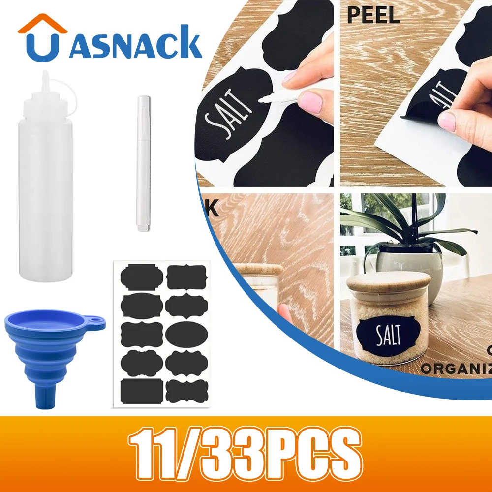 11/33PCS Jars Labels Erasable Chalkboard Sticker Sauce Squeeze Bottle Folding Funnel with White Marker Pen Universal Accessories
11/33PCS Jars Labels Erasable Chalkboard Sticker Sauce Squeeze Bottle Folding Funnel with White Marker Pen Universal Accessories