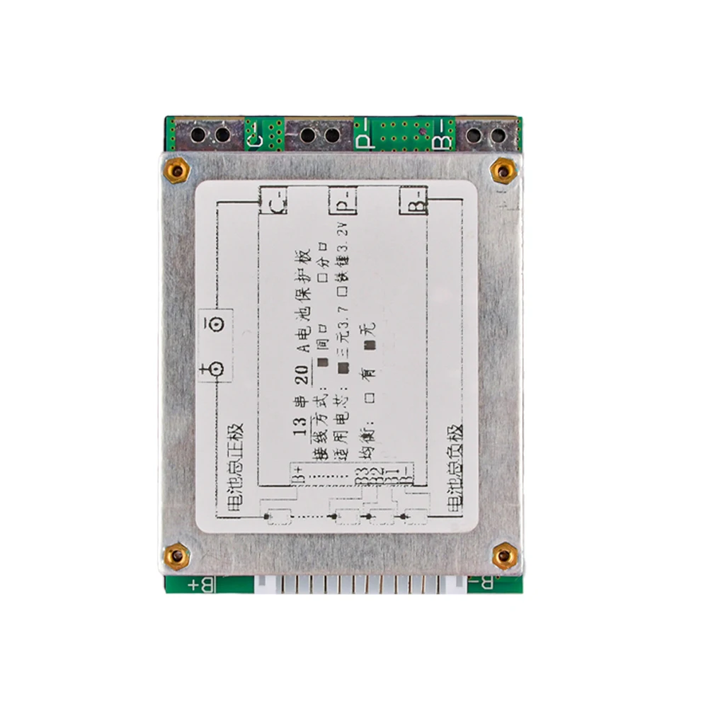 BMS 13S ternary 48V same port20A lithium battery protection board battery pack charging board overcharge protection board module
BMS 13S ternary 48V same port20A lithium battery protection board battery pack charging board overcharge protection board module