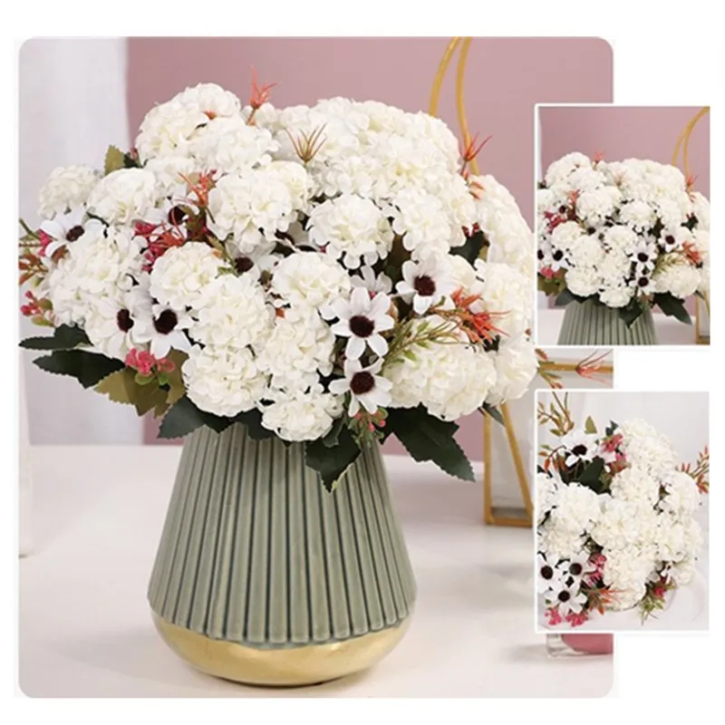 15 Heads Pink Silk Hydrangea Artificial Flowers Bridal Bouquet Peony Rose Fake Flower White Faux Flowers Home Wedding Decoration
15 Heads Pink Silk Hydrangea Artificial Flowers Bridal Bouquet Peony Rose Fake Flower White Faux Flowers Home Wedding Decoration