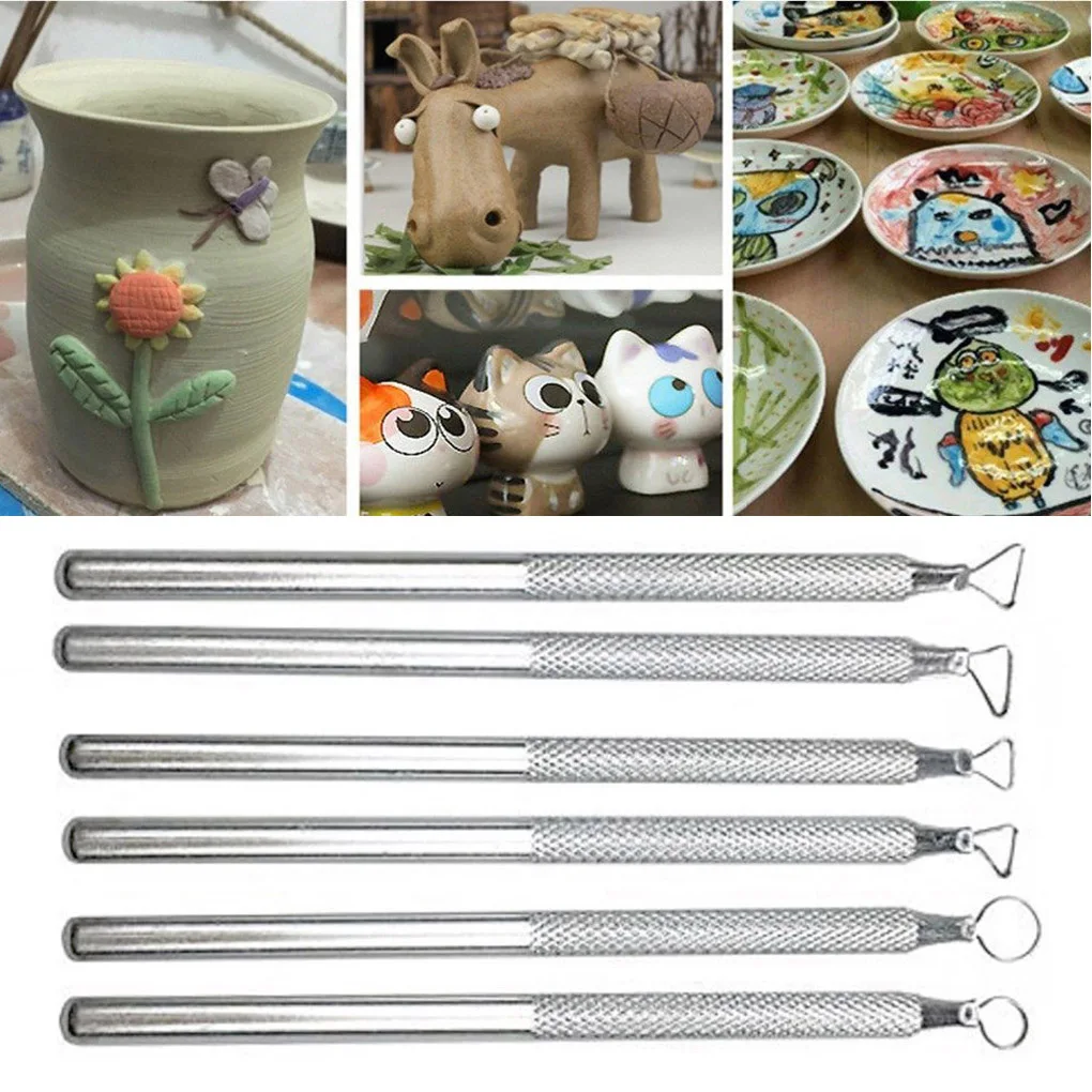6 PCS Polymer Clay Pottery Ceramics Ribbon Sculpting Pottery Clay Sculpture Caving Scraper Craft Modelling Tools
6 PCS Polymer Clay Pottery Ceramics Ribbon Sculpting Pottery Clay Sculpture Caving Scraper Craft Modelling Tools
