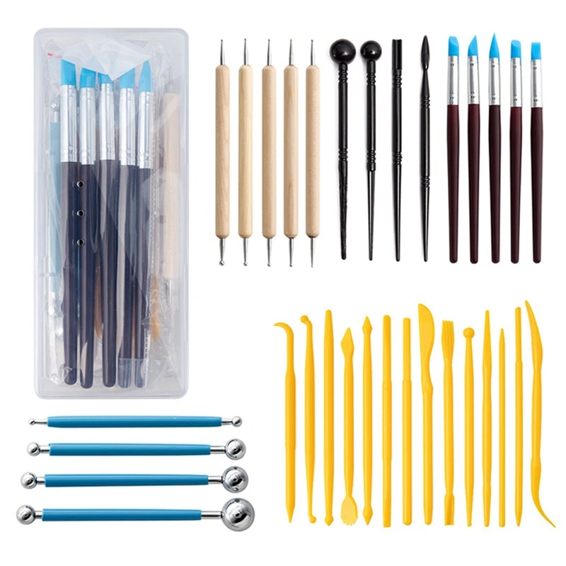 33 PCS Polymer Clay Tools Set Pottery Sculpting Tools Clay Indentation Trimming DIY Shaping And Carving For Beginners
33 PCS Polymer Clay Tools Set Pottery Sculpting Tools Clay Indentation Trimming DIY Shaping And Carving For Beginners
