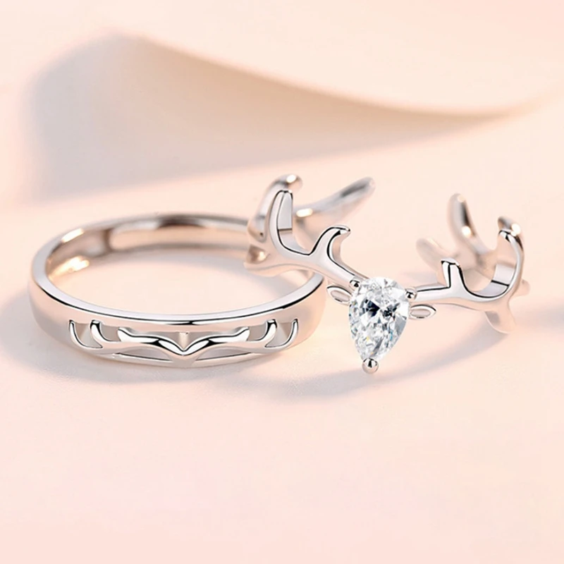 Pure 925 Sterling Silver Ring Luxury Deer Zircon Adjustable Couple Rings For Lovers Women Men Wedding Fine Jewelry Accessories
Pure 925 Sterling Silver Ring Luxury Deer Zircon Adjustable Couple Rings For Lovers Women Men Wedding Fine Jewelry Accessories
