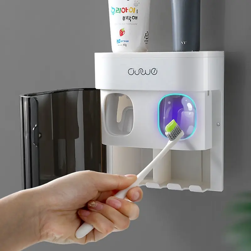 

Automatic Toothpaste Suction Wall-mounted Dual-position Toothpaste Squeezer Toothbrush Holder Automatic Toothpaste Dispenser