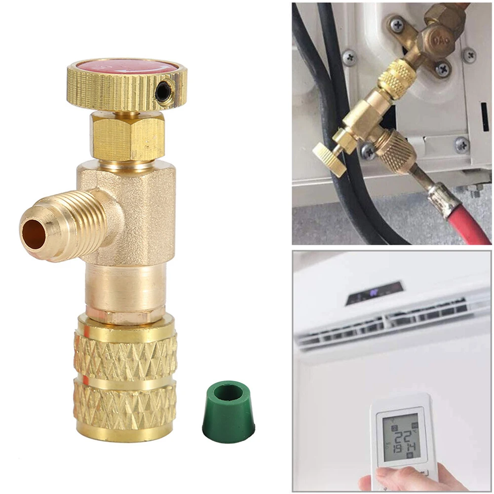 

1PC Copper Air Conditioning Adapter Liquid Safety Valve R410A 1/4 R22 To R410 Refrigeration Adapter Pump Replacement Parts