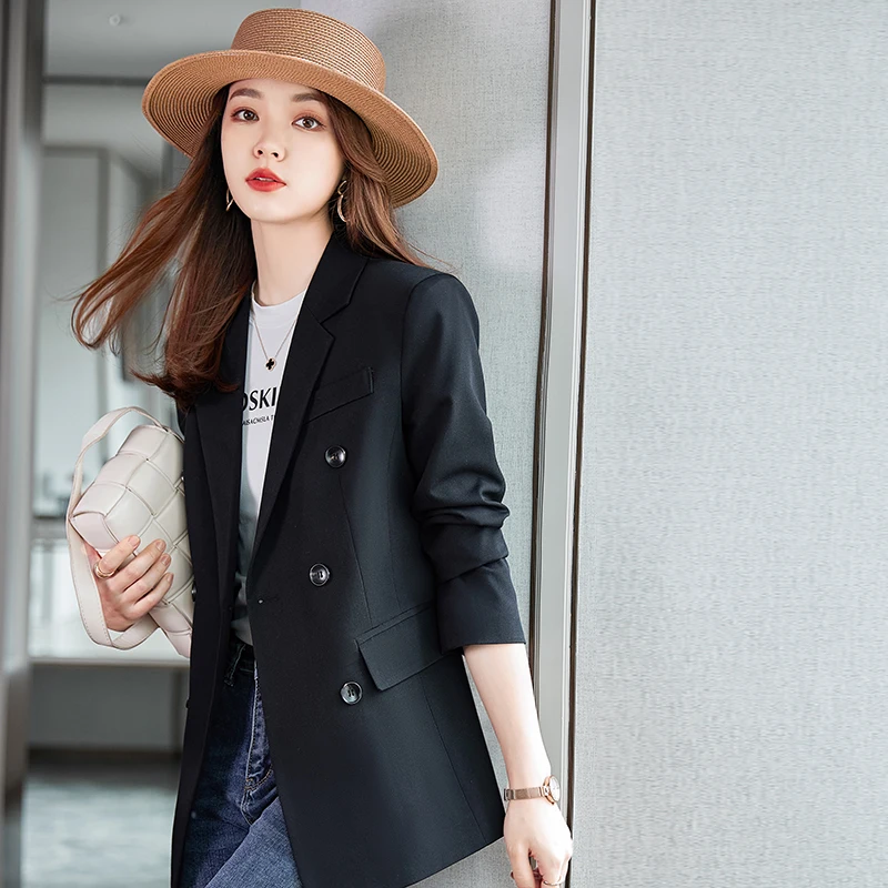 2022 Spring New Style Office Lady Suit Coat Women's British Style Autumn Women Blazers Solid Polyester Black Brown Jacket
2022 Spring New Style Office Lady Suit Coat Women's British Style Autumn Women Blazers Solid Polyester Black Brown Jacket