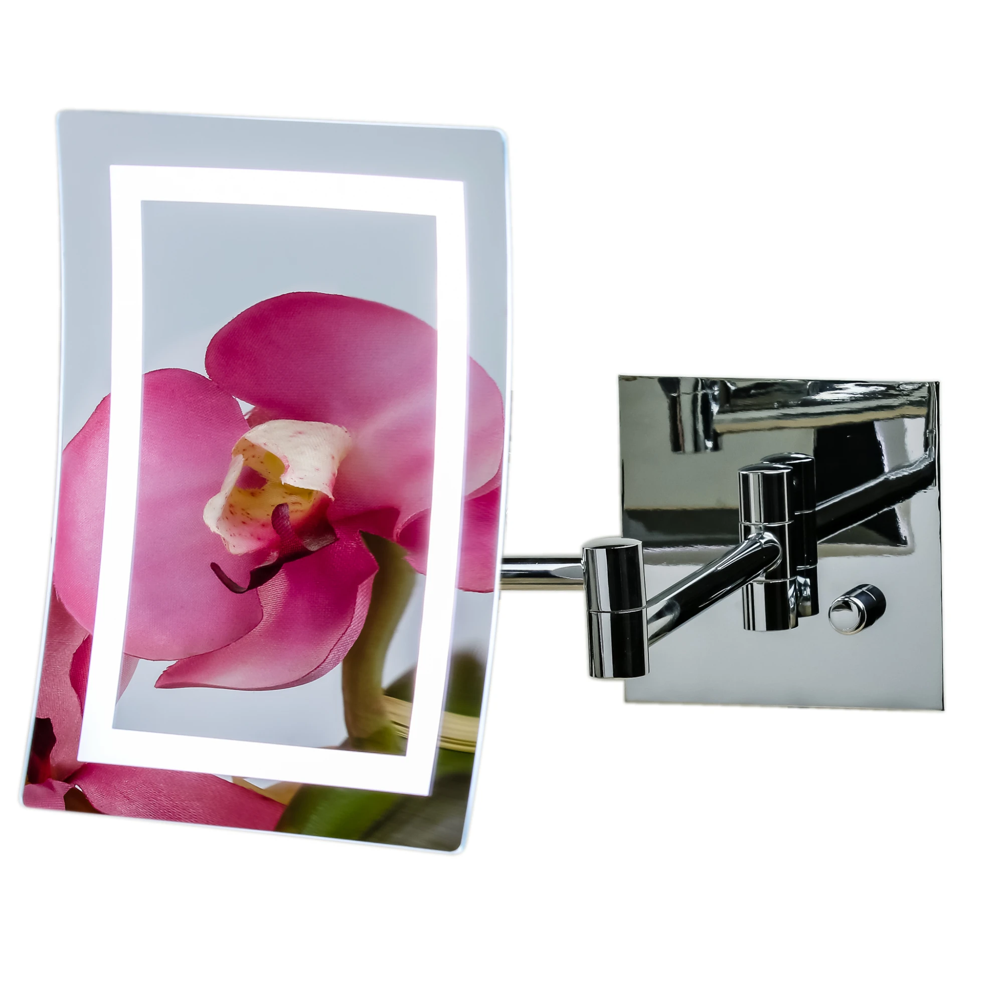 7'' Lighted Wall Mount Makeup Mirror, 7X Magnifier, Square White LED w/ Dimmer Switch, One Sided Adjustable, Extend & Fold, Retr
7'' Lighted Wall Mount Makeup Mirror, 7X Magnifier, Square White LED w/ Dimmer Switch, One Sided Adjustable, Extend & Fold, Retr