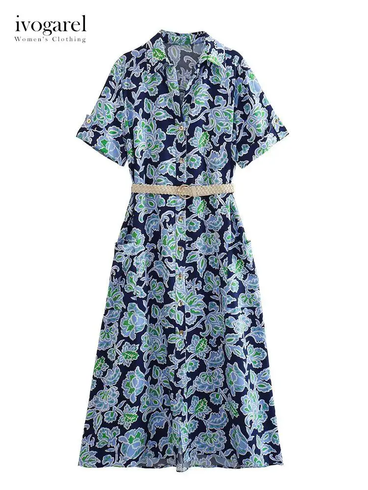 Ivogarel Belted Shirt Dress Traf Women's Midi Dress with Johnny Collar Turn-up Cuffs Buttoned Tabs Side Pockets Braided Belt
Ivogarel Belted Shirt Dress Traf Women's Midi Dress with Johnny Collar Turn-up Cuffs Buttoned Tabs Side Pockets Braided Belt