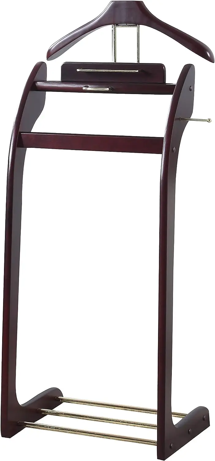 Suit Valet Stand VL16140 with Contour Hanger, Tray, Trouser Bar, Tie Bar and Shoe , 17" W x 14" D x 40" H, Mahogany
Suit Valet Stand VL16140 with Contour Hanger, Tray, Trouser Bar, Tie Bar and Shoe , 17" W x 14" D x 40" H, Mahogany
