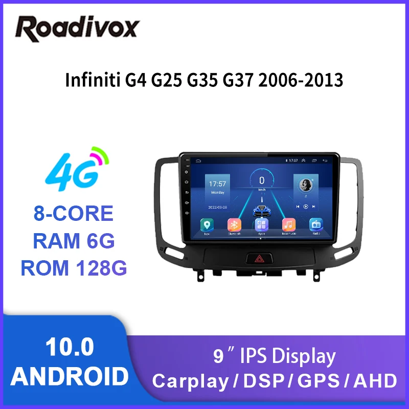 Автомобильная магнитола 9 "android 10,0 для Infiniti G4 G25 G35 G37 2006-13, видеоплеер с gps-навигацией, мультимедийная магнитола, стереомагнитола
Автомобильная магнитола 9 "android 10,0 для Infiniti G4 G25 G35 G37 2006-13, видеоплеер с gps-навигацией, мультимедийная магнитола, стереомагнитола