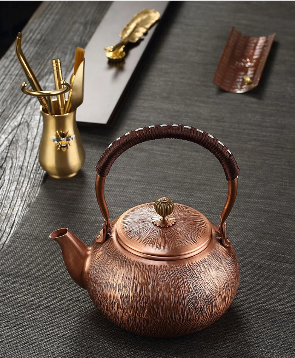1.2L/1.5L Red Copper Kettle Large Capacity Pure Copper Boiling Water Kettle Manual Hammer Pattern Making Tea Pot
1.2L/1.5L Red Copper Kettle Large Capacity Pure Copper Boiling Water Kettle Manual Hammer Pattern Making Tea Pot